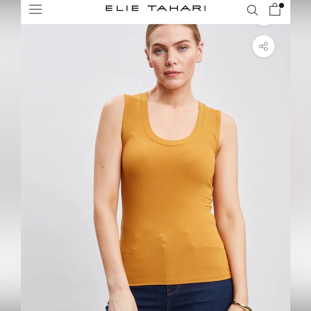 Elie Tahari Carmel Rib Scoop Neck Knit